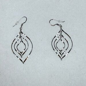Frieda Rothman Silver Twisted Water Drop Sterling Silver Earrings